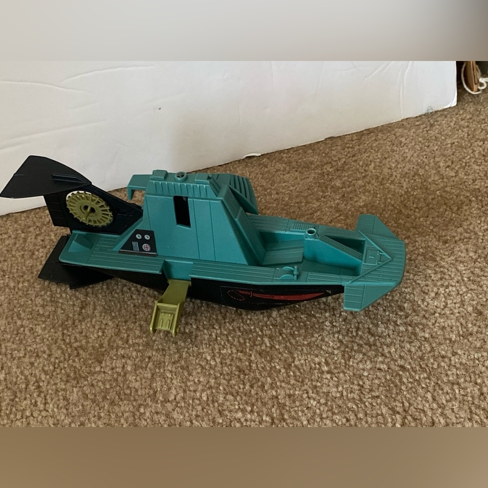 G.I Joe  Dreadnok Swampfire vehicle Boat Black Blue 1986 Hasbro Pawtucket
